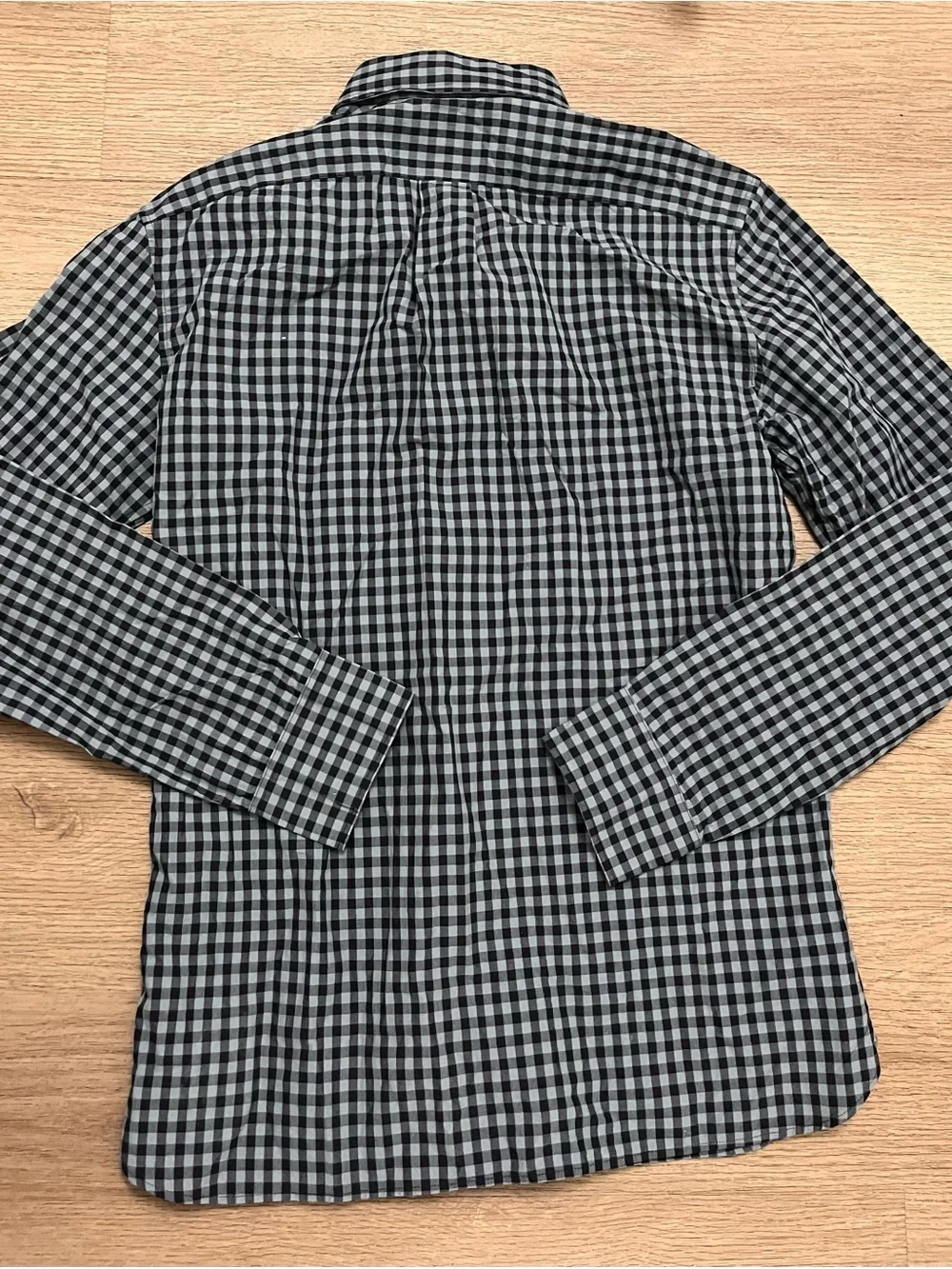 J. Crew Slim Blue Navy Gingham Button-Down Shirt Secret Wash Long Sleeve
